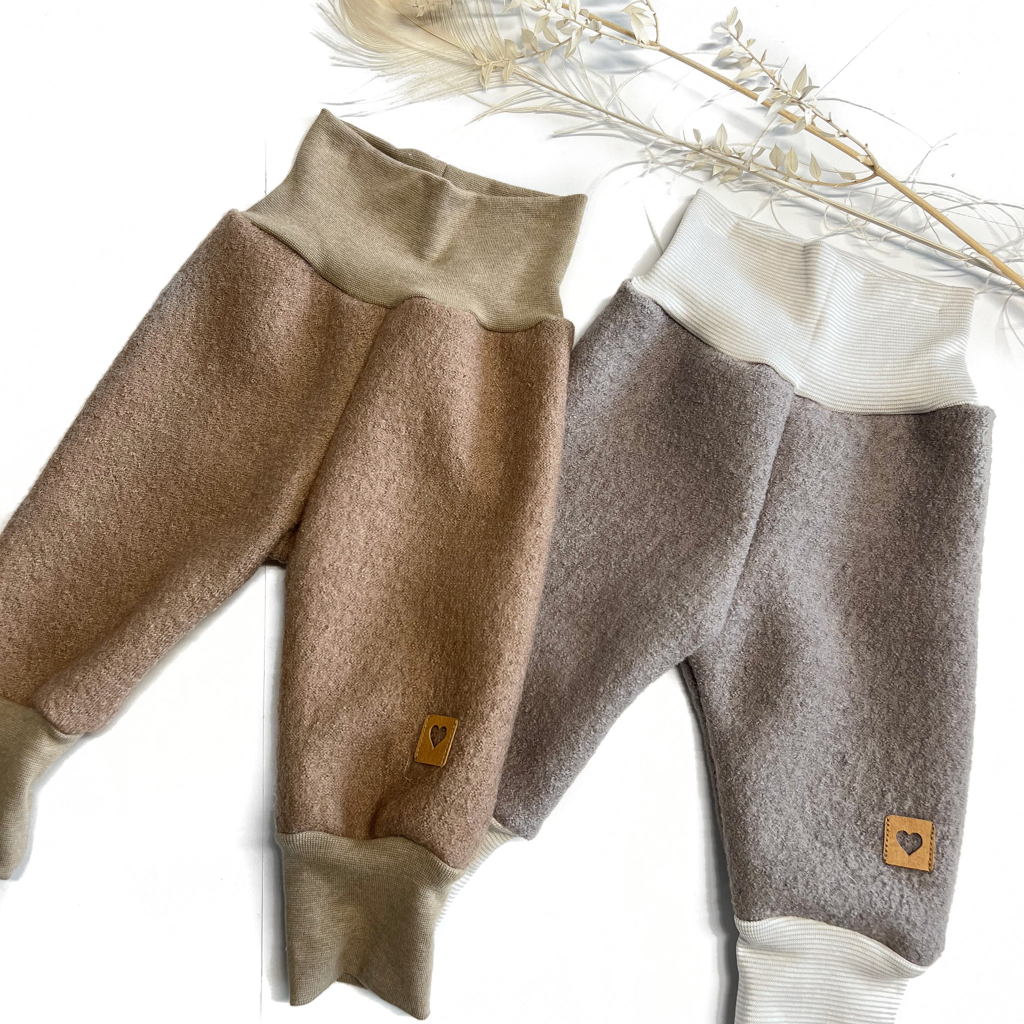 Wollwalk Hose/Pumphose/ Baby/ Baby Hose/ Mitwachshose/ Haselnuss/ Taupe/ Größe 50-110