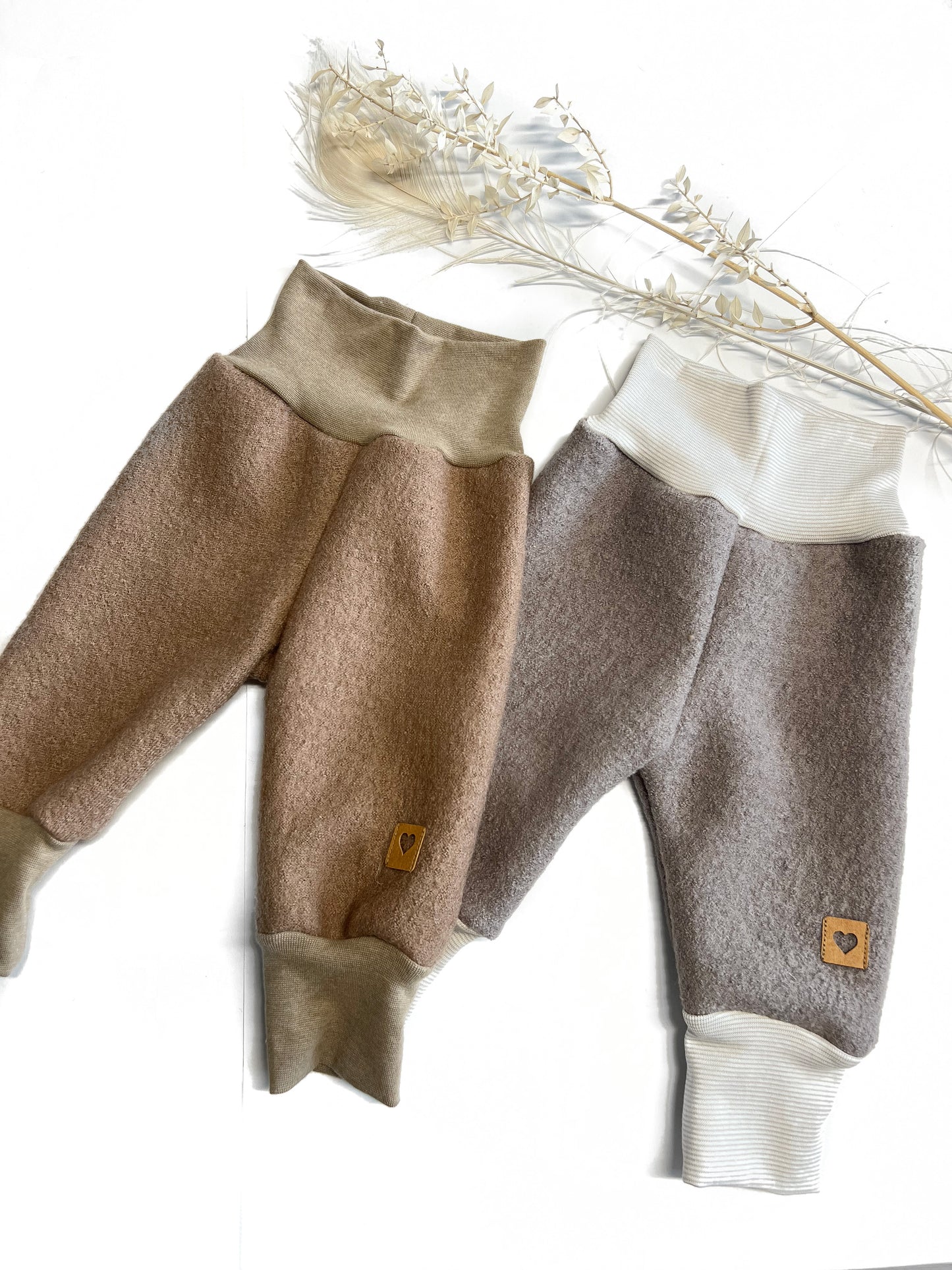 Wollwalk Hose/Pumphose/ Baby/ Baby Hose/ Mitwachshose/ Haselnuss/ Taupe/ Größe 50-110