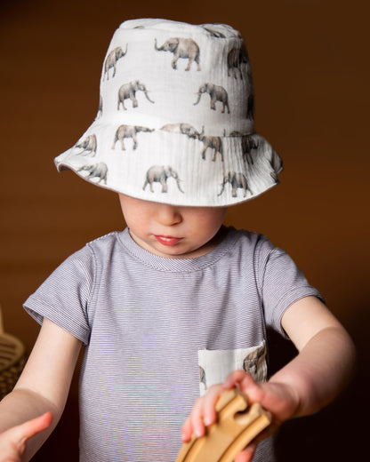 Sonnenhut/Musselin/Leinen/Buket Hat/Baby Kinder Sommerhut zum wenden