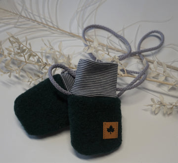 Kuschelige Wollwalk Baby Handschuhe/ Fäustlinge/ Grün/ 100% Wolle/ verschiedene Größen