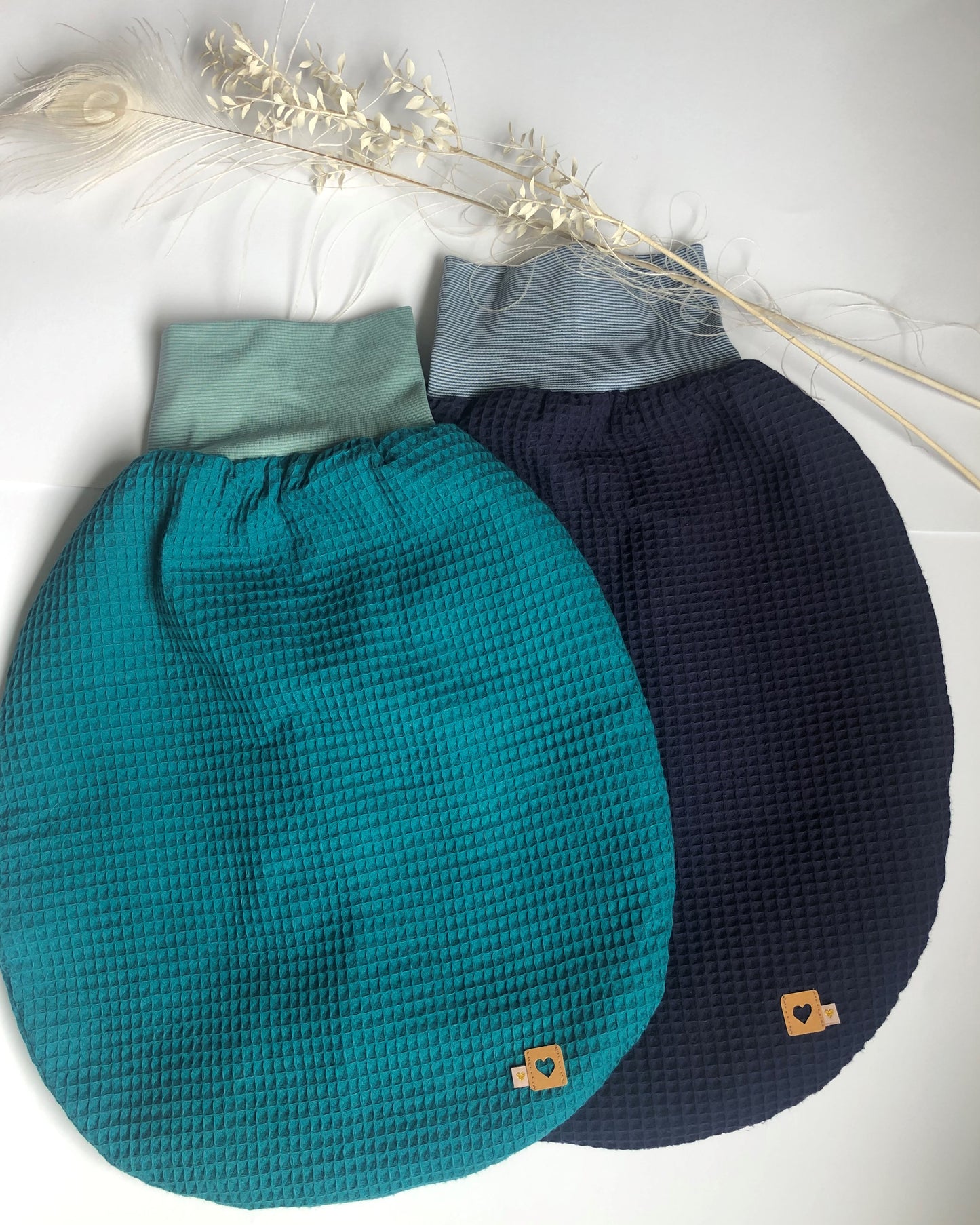 Pucksack Schlafsack Babyschlafsack verschiedene Größen Blau/Petrol